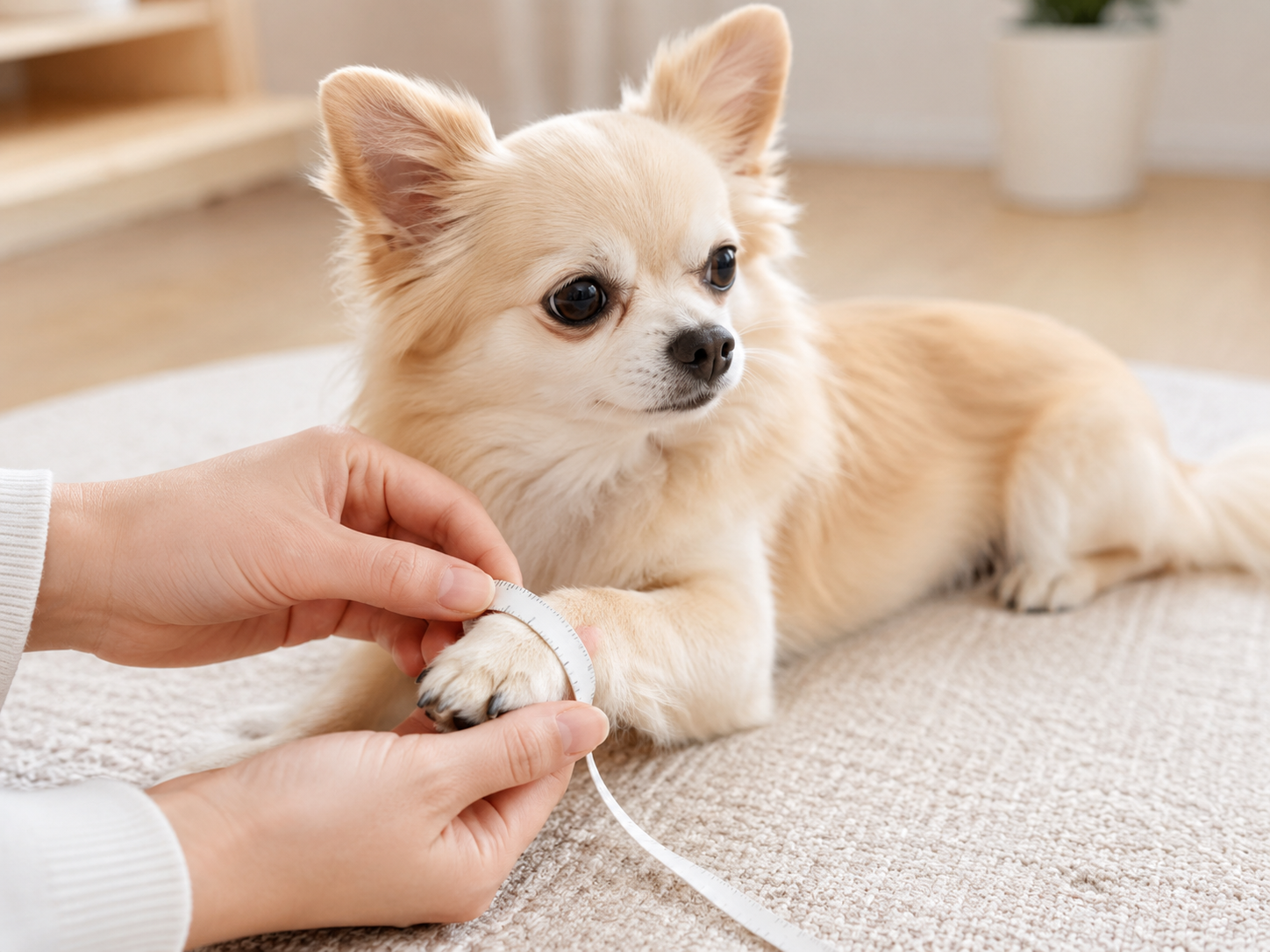 犬の足元を測るための確認用イメージ