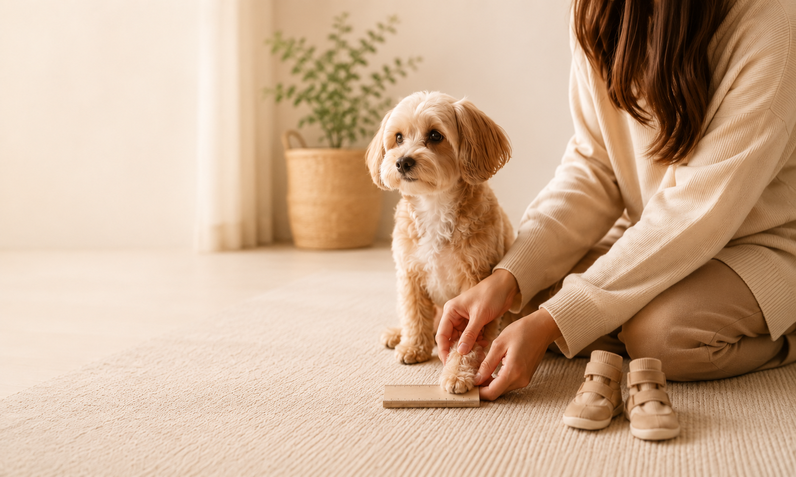犬の足元を測るための確認用イメージ